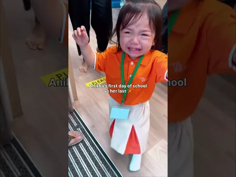 First day of school emotional reaction 🥹 #shorts {@anikhatsai on IG}