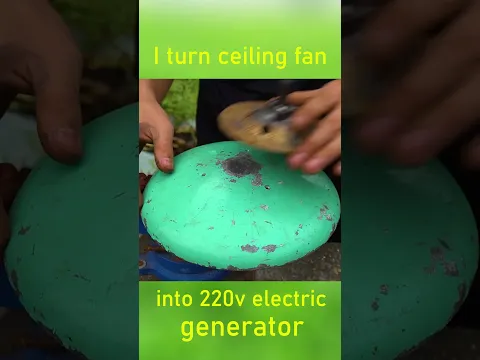 I turn ceiling fan into 220v electric generator #shorts