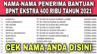 CEK NAMA-NAMA PENERIMA BANTUAN BPNT EKSTRA 400 RIBU TAHUN 2021~ CEK NAMA ANDA DISINI