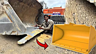 restoring old broken bucket || stick welding repair demage bucket