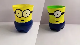 Minion bottle painting || Bottle painting ideas for kids
