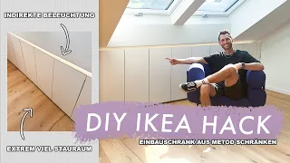 Einbauschrank mit indirekter Beleuchtung selber bauen - DIY Ikea Schrank Hack mit mega Ergebnis