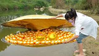 🔥🔥Oh no🔥🔥 Pearl King 👑， The girl took the golden pearl from the belly of the mutated golden