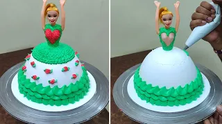 New Look Green White Combination Doll Cake Design | Doll Cake Design | Doll Cake