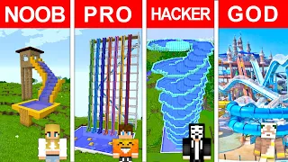 ZJEŻDŻALNIA WODNA NOOB vs PRO vs HACKER vs GOD w Minecraft!