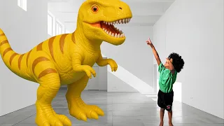 Dinosaur Stories for Kids | Rockets Dinosaur Toys Become Alive In His House