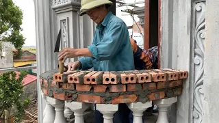 Amazing Skills And Methods To Build Balustrades On Circular Balconies With Precast Concrete Pillars