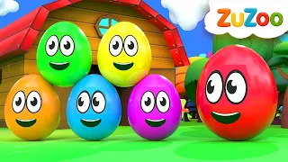 Aprenda Cores e Números | Ovos Coloridos na Fazenda | ZuZoo em Português – Canções Infantis Músicas