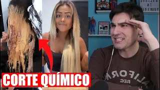 CABELOS COM CORTE QUÍMICO E DESTRUIDOS | TENTE NÃO SENTIR AGONIA VENDO UM CABELO DERRETER