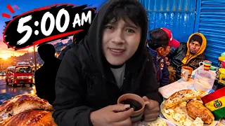 Me Levanté a las 5 AM para Probar TODOS los Desayunos de Bolivia Antes del mediodia