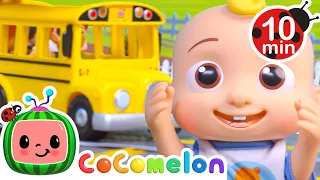 JJ's Wheels On The Bus Go Round and Round | CoComelon Toy Play Learning | Nursery Rhymes for Babies