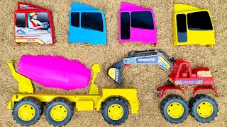 Mencari dan Merakit Mobil Mobilan Truk Molen Besar, Loader, Truk Oleng Tayo, Crane dan Truk Sampah
