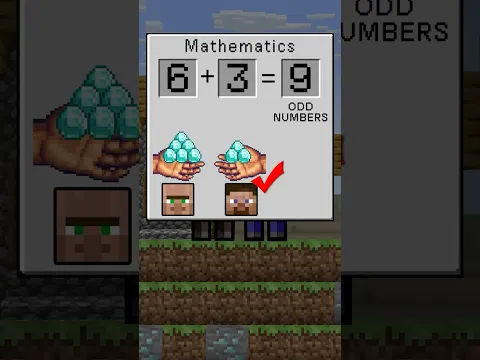 Mathematics vs. Minecraft Villager and Iron Golem Short-Odd Numbers & Even Numbers