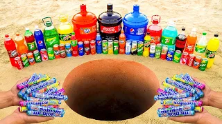 EXPERIMENT: Big Toothpaste Eruption from Fanta, Pepsi, Giant Coca-Cola and Mentos