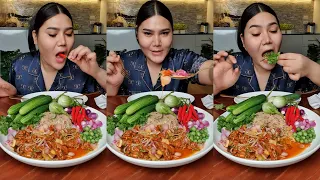ยำหอยดองกินกับข้าวกล้อง ผักแกล้มจุกๆ | ไอซ์ซี่ กินยั่ว