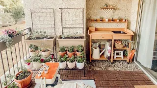 My NEW Cozy Bohemian Balcony Makeover! (Part 1) | Budget-Friendly Container Garden MAKEOVER! 🌸