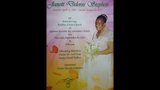 The Funeral Service of Janett Delores Stephen September 1, 2022