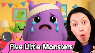 Five Little Monkeys Jumping on the Bed | Nursery Rhymes & Kids Songs - Five Little Monsters!