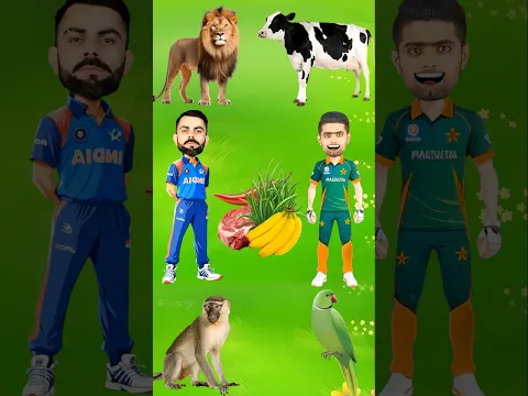 Animals Ka Food Kon Hai 🌶🌿🥩🍌 Lion, Cow, Monkey, Parrot, Funny Vfx Shorts #Shorts