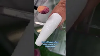 Bubble Bath Nails with Chrome 🛁💅🏽 Voiceover & The Process