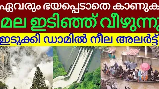 ഏവരും ഭയപ്പെടാതെ കാണുക മല ഇടിഞ്ഞു വീഴുന്നു. ഇടുക്കി ഡാമിൽ നീല അലർട്ട് പ്രഖ്യാപിച്ചു. മഴ തുടരുന്നു.