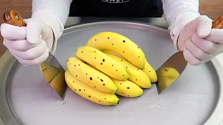 banana ice cream rolls street food - ايس كريم رول ب الموز