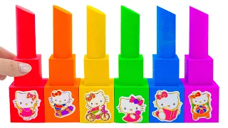 ASMR Video | How To Make Kinetic Sand Rainbow Lipstick & Hello Kitty Cutting ASMR | YoYo Satisfying