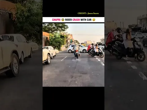 Crazy Chapri Rider 🥸 Crash With Car 🚗 || Chpri Vs Motovloger 🔥 #shorts #motovlog #rider