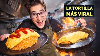 🐣 ¡OMURICE! ¿La tortilla japonesa que se abre sola?.. #recetas #tortilla