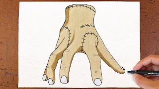 Como Desenhar a Mãozinha - Wandinha