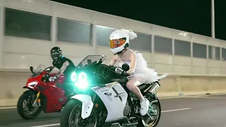 Very cool and beautiful motorcycle girl