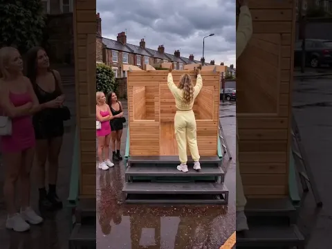 Watch how an old, discarded dumpster is completely transformed into a cozy, fully-furnished tin