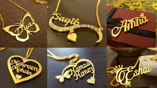 Gold Name Pendant Design / Couple Name Gold Locket Design 2021 - Indian Fashion Trends