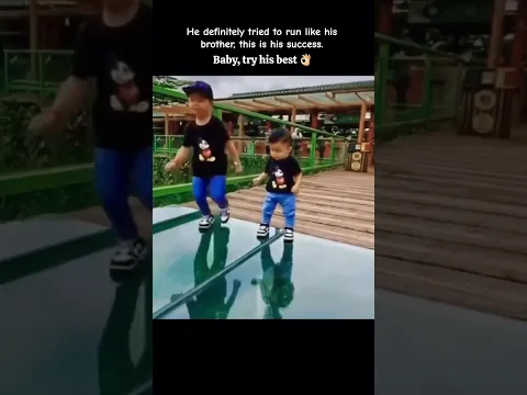 He definitely tried to run like his brother. This is his real success. #cutereaction