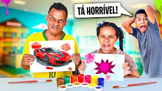 QUEM FIZER O MELHOR DESENHO COM TINTA GANHA! *desafio nível difícil