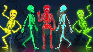 Five Skeletons Dancing On The Bus | Fun Kids Songs | HooplaKidz