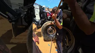 Patching a tire on site. Bush fix. Big Dad. GFYM