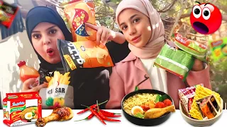 تحدي الاندومي وي لعبة حجره ورقه مقص🍝