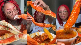 GIANT KING CRAB SEAFOOD BOIL MUKBANG ] KING CRAB] SEAFOOD BOIL 🦀🦐🥔🥚🌽