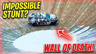 Insane SUV Stunt: Surviving the Wall of Death! 🚙💦 #ExtremeDriving 
