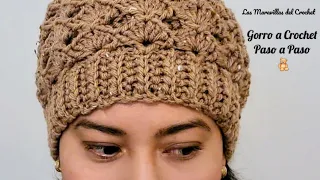 GORRO A CROCHET tejido paso a paso para mujer