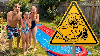 Scary Slip n Slide teleports people to a place with Monsters