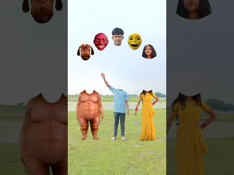 fatty dog & cute bhabi correct head matching with tu radha meri main shyamtera songs#shorts