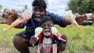 Cone Ice Cream Making| குட்டிப்புலியுடன் கோன் ஐஸ்கிரீம் செய்யலாம்|Village Food Safari|Kuttipuli