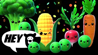 Hey Bear Sensory -  Funky Veggie's Dance Party! - Fun Video with Music!