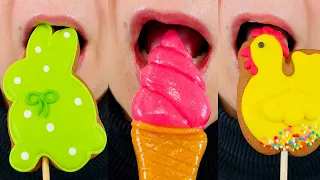 asmr Very tasty gingerbread, lollipops, marmalade. eating sounds satisfying mukbang 먹방 food 제과 매점