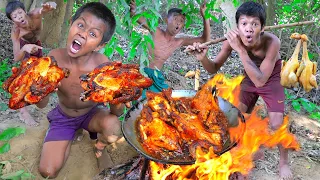 Survival Skills : Oop! Cook Chicken At Jungle Eating Show