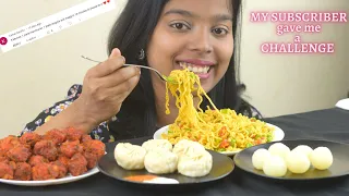 10 MINUTE Maggi Momo , Manchurian & Rasgulla CHALLENGE |  Subscriber Gave Me A Challenge 🤑