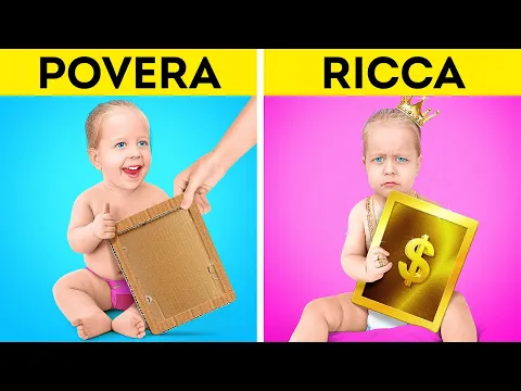 MAMMA RICCA Vs MAMMA POVERA || Fantastiche idee fai-da-te per genitori furbi #shorts