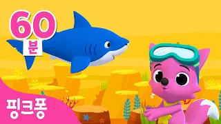 아기상어 뚜루루뚜루🦈상어가족 무한 반복 | +모음집 | 바닷속 상어가족을 만나러 가요! | 아기상어 무한반복 | 인기동요 | 핑크퐁! 인기동요